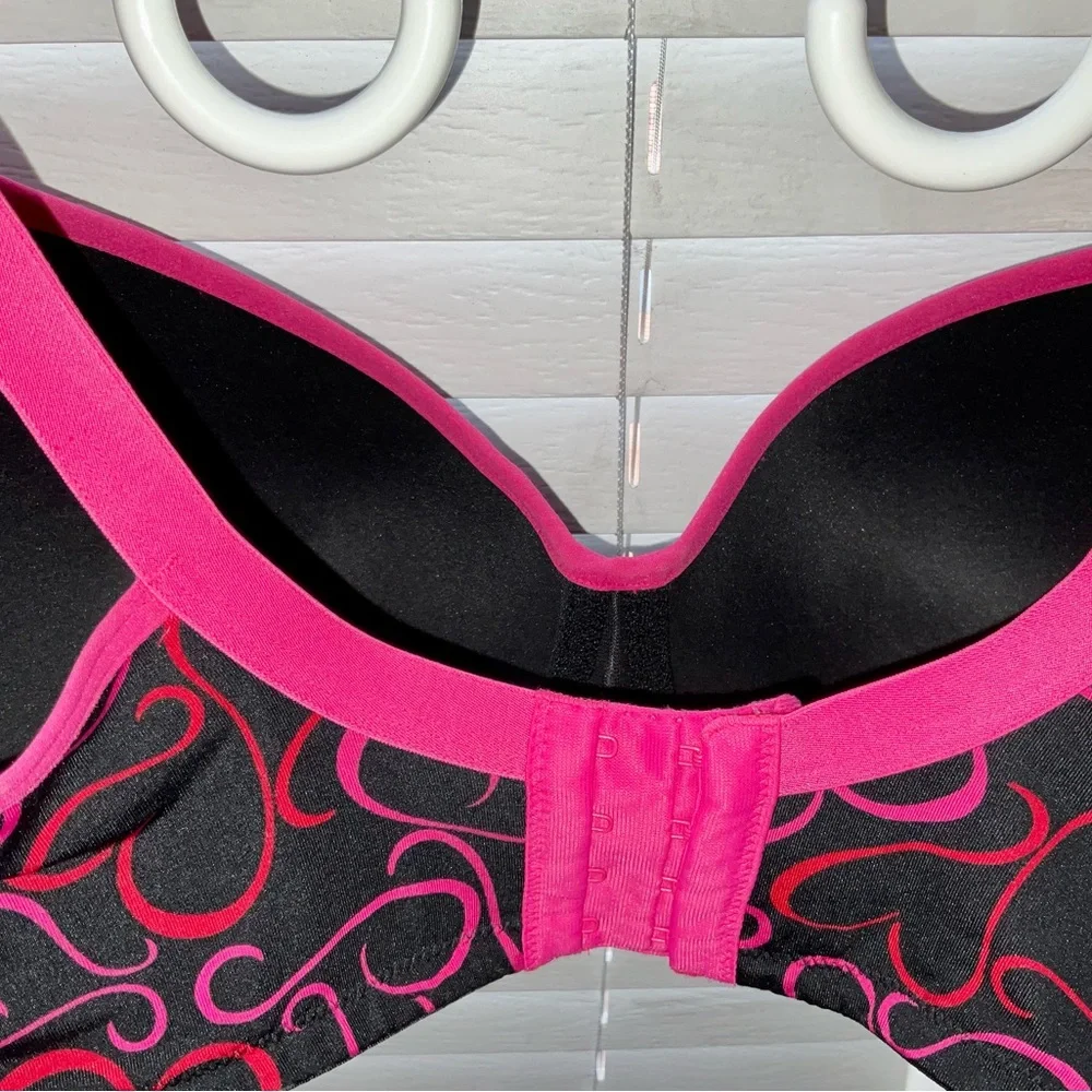 CACIQUE HOT PINK HEARTS 38 G LIGHTLY LINED BRA - Picture 3 of 8